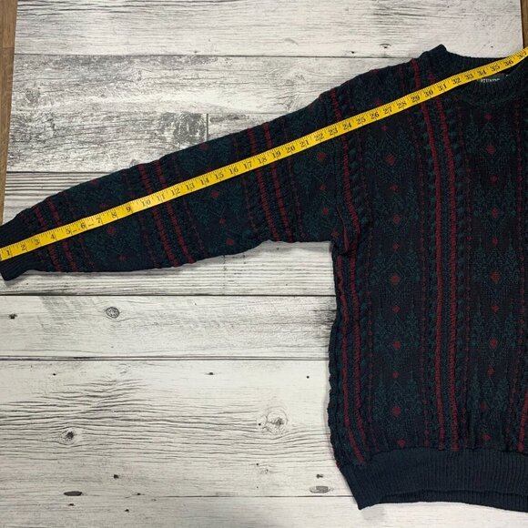 Vintage 90s Tundra Merino Wool Grandpa Dad Sweater Retro Crewneck Pullover - Picture 10 of 10